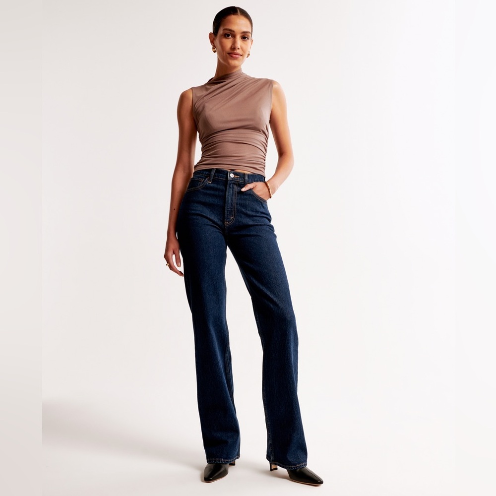 Abercrombie 90s Relaxed Dark Rinse Jeans
